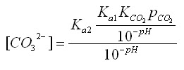 carbonate concentration equation with equation 13 substituted in