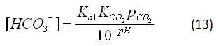 bicarbonate ion concentration