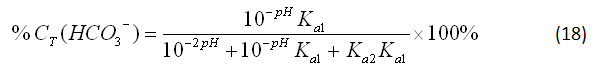 bicarbonate ion percent of total equation