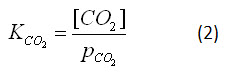 equilibrium expression of dissolution of carbon dioxide