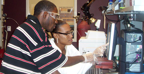 Professor Taylor's students in the lab