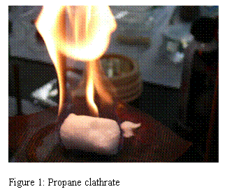 Text Box:
Figure 1: Propane clathrate
