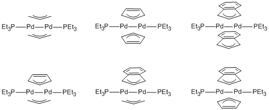 Text Box: Figure 1: A family of Pd(I) dimers that has been prepared.